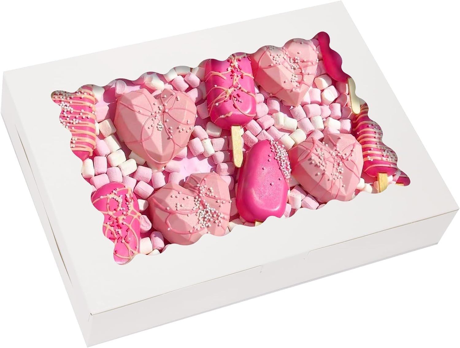 Grossiste en Vrac Boîtes à Gâteaux 30pcs, Boîtes de Boulangerie Grandes 14x10x2,5 pouces avec Fenêtre pour Muffins, Pâtisseries, Chocolats, Donuts, OEM, Logo Personnalisé