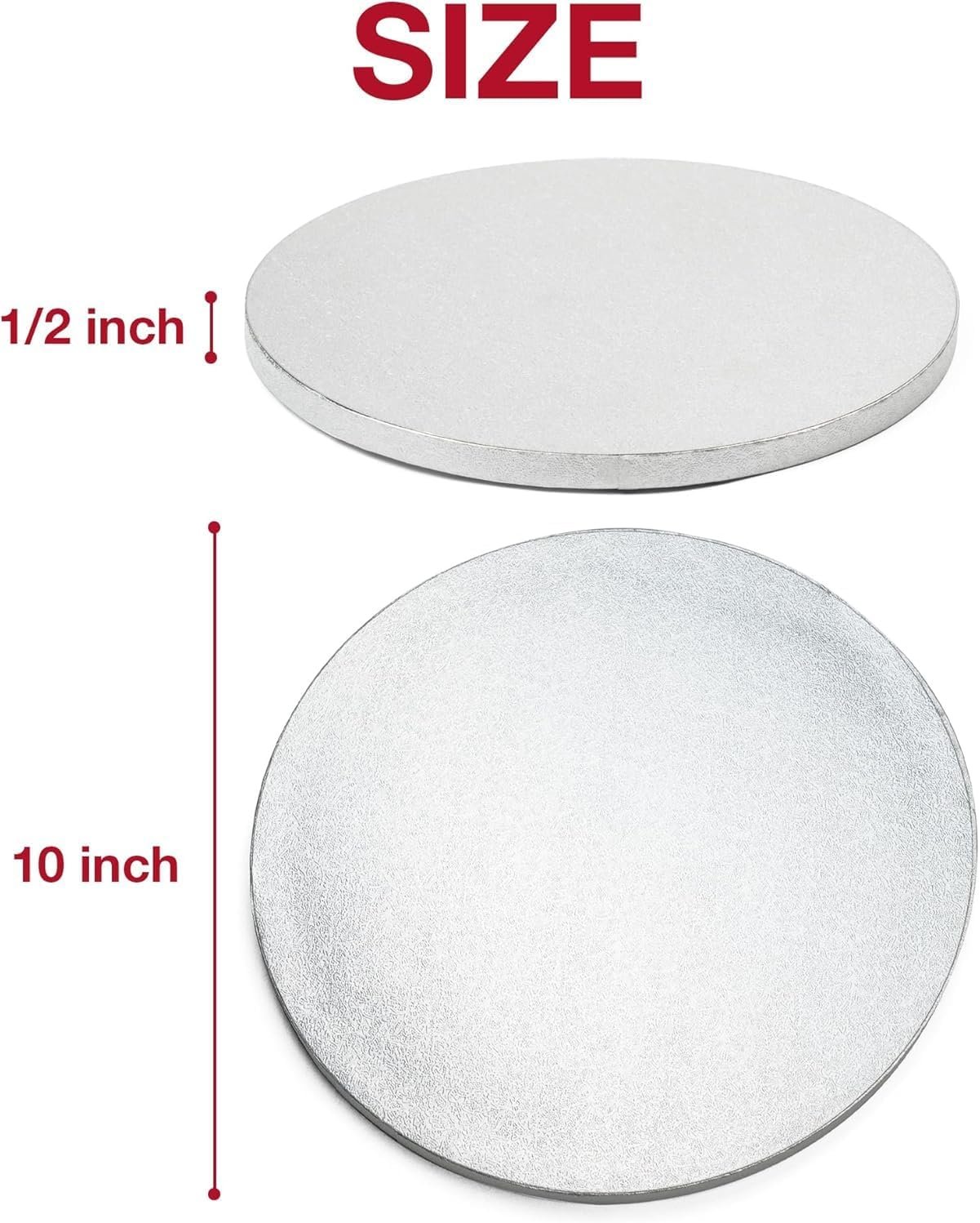 Boîte à gâteau blanche de 10 pouces avec fenêtre, vente en gros, comprenant un plateau en carton argenté de 1/2 pouce d'épaisseur, fabrication sur mesure, contenant jetable pour pâtisserie (10x10x8”).