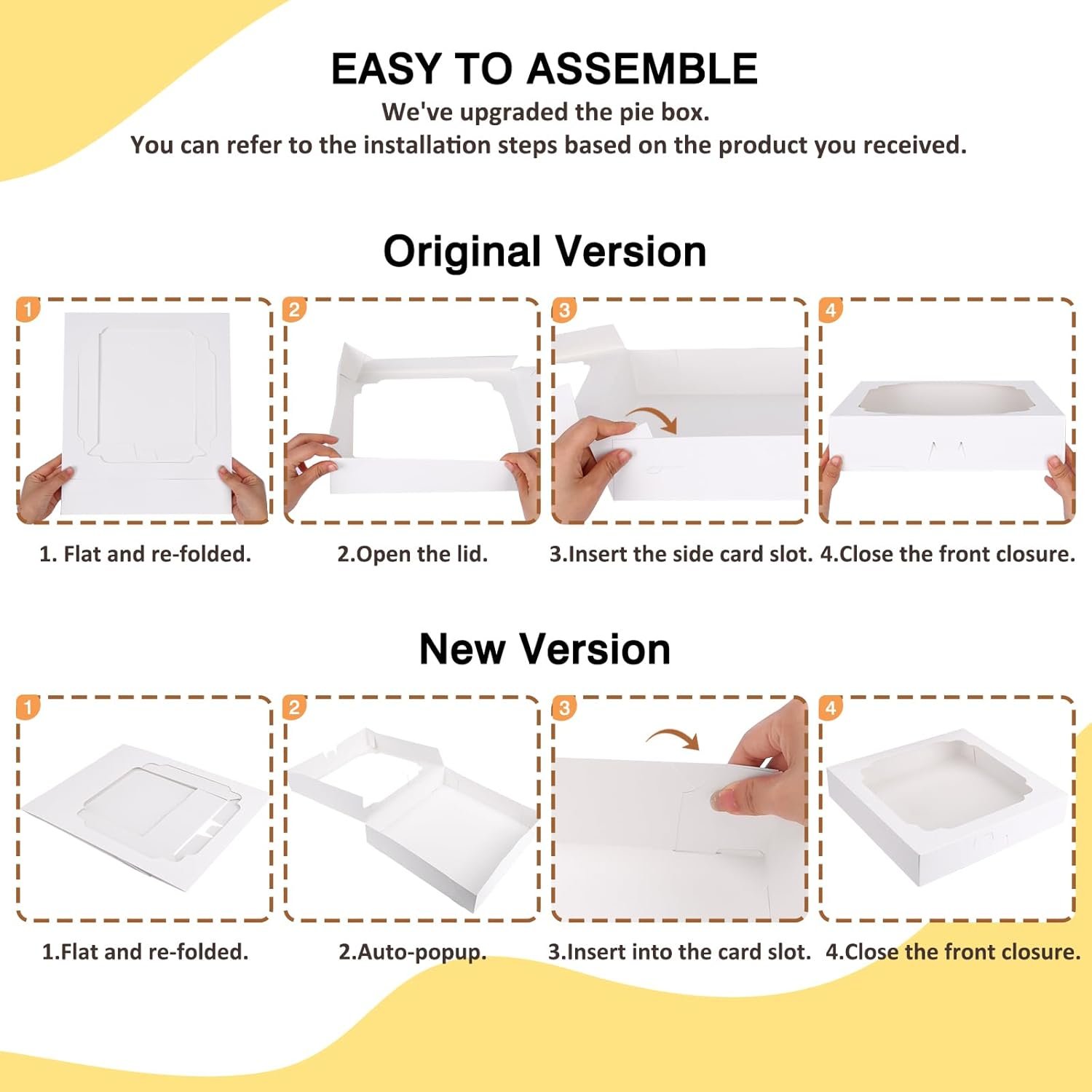 Grossiste de Boîtes à Gâteau 45pcs 12x12x2.5 pouces Blanches avec Fenêtre pour Cookies, Tartes, Pizzas, Fraises, Chocolats, Pâtisseries, Muffins et Donuts, Fournisseur de Packaging Personnalisé OEM