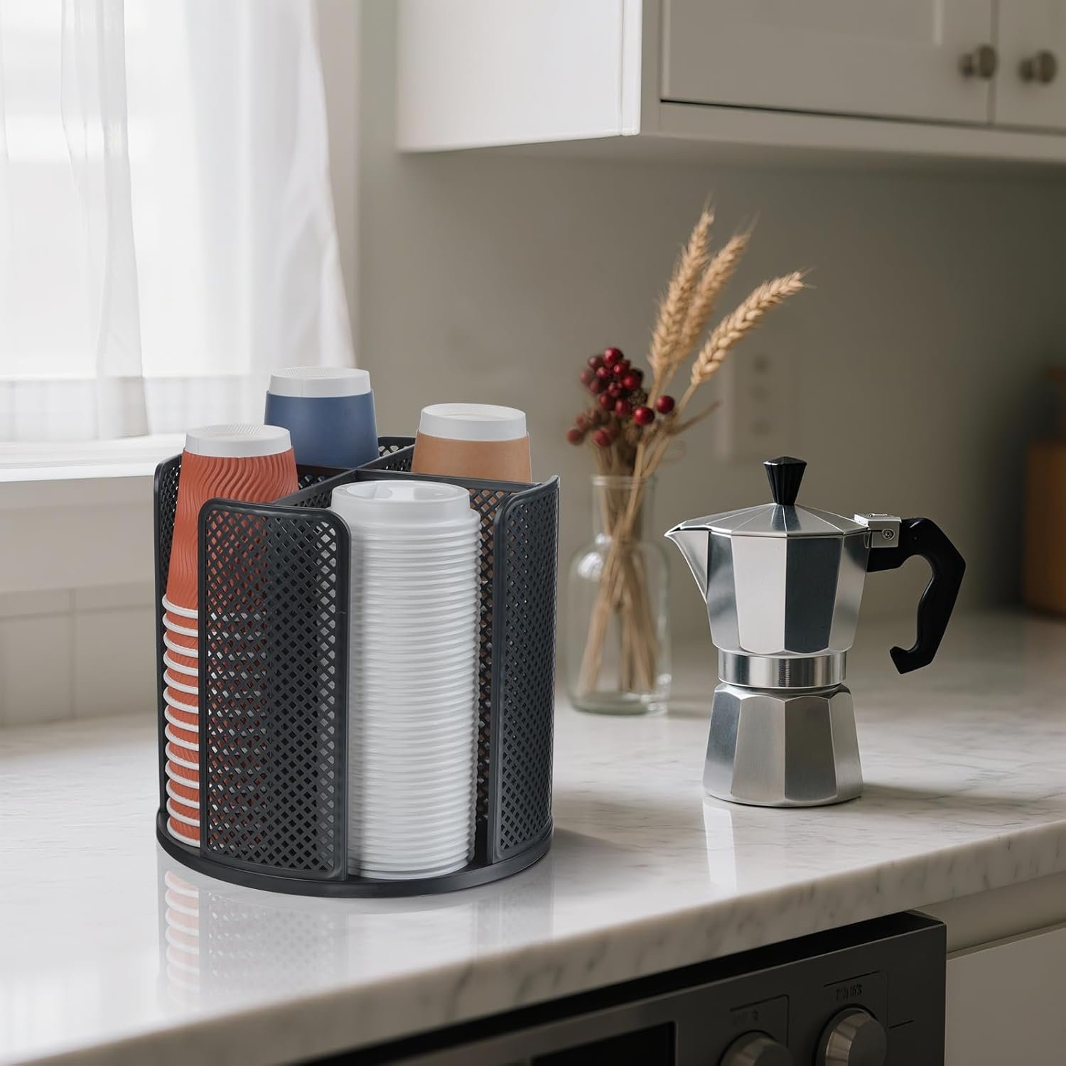 Organisateur de Tasses et Couvercles, Distributeur de Tasses à Café Rotatif 360° pour Tasses Jetables en Plastique et Papier de 5 à 16 oz, 4 Compartiments Détachables, Vente en Gros de Fabricant, Noir Organisateur de Tasses et Couvercles, Distributeur de Tasses à Café Rotatif 360° pour Tasses Jetables en Plastique et Papier de 5 à 16 oz, 4 Compartiments Détachables, Vente en Gros de Fabricant, Noir