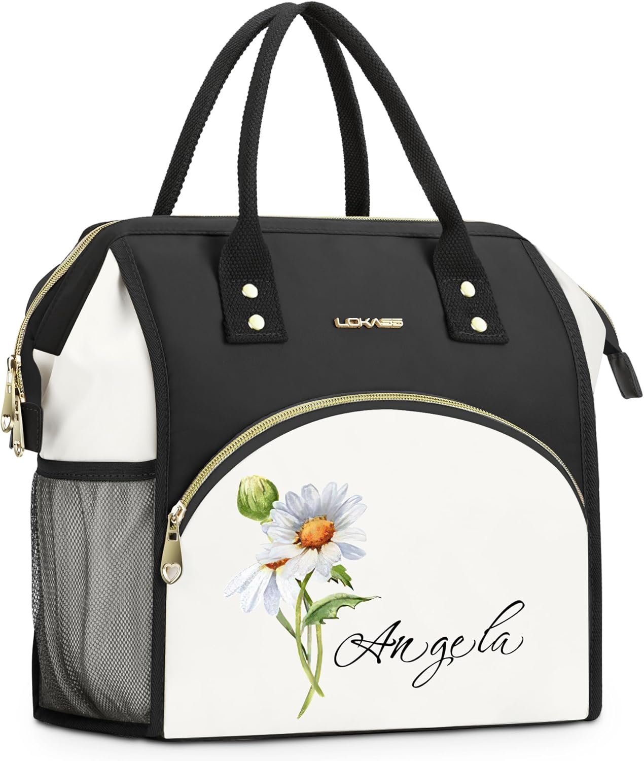 Lunch Box Personnalisée avec Logo, Sac Isotherme Reusable pour Adultes avec Nom et Fleurs de Naissance, Grossiste en Vente en Gros, Sac de Récipient Étanche pour Travail, Pique-Nique et Voyage.