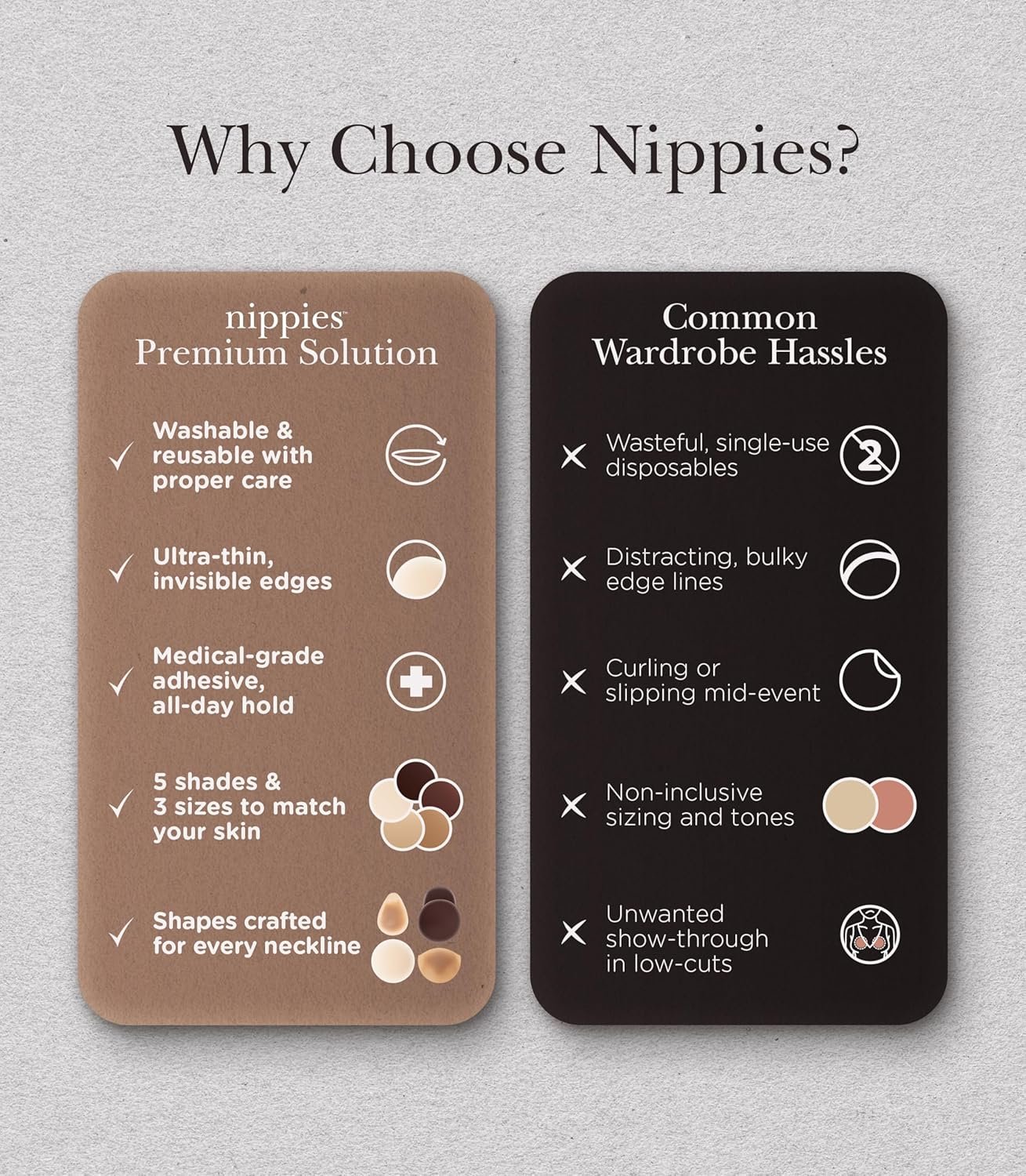 Grossiste en Nippies - Caches Mamelons en Silicone Réutilisables avec Étui de Voyage - Personnalisation de Logo et Options Circulaires ou Relevées disponibles.