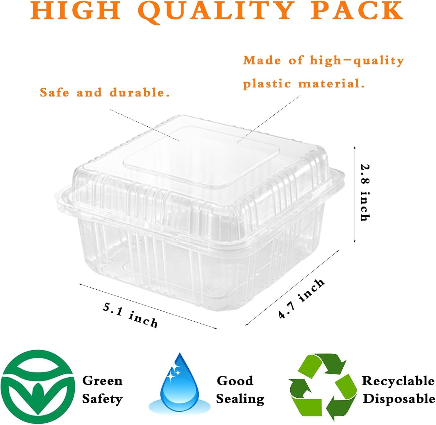 Grossiste Conteneurs Clamshell Transparente 100 Compte avec Couvercles, Fabricant de Contenants Alimentaires à Emporter, OEM pour Partager Gâteaux et Desserts