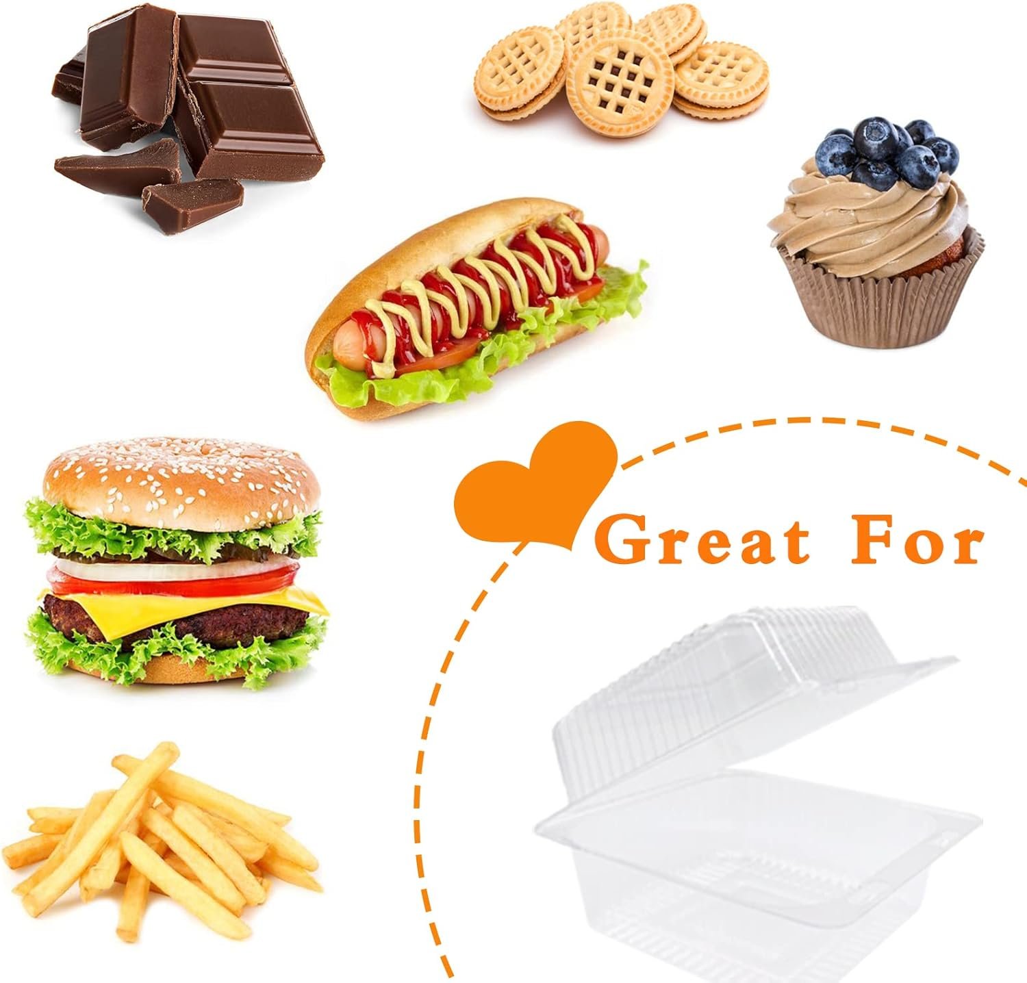 Grossiste Conteneurs Clamshell Transparente 100 Compte avec Couvercles, Fabricant de Contenants Alimentaires à Emporter, OEM pour Partager Gâteaux et Desserts