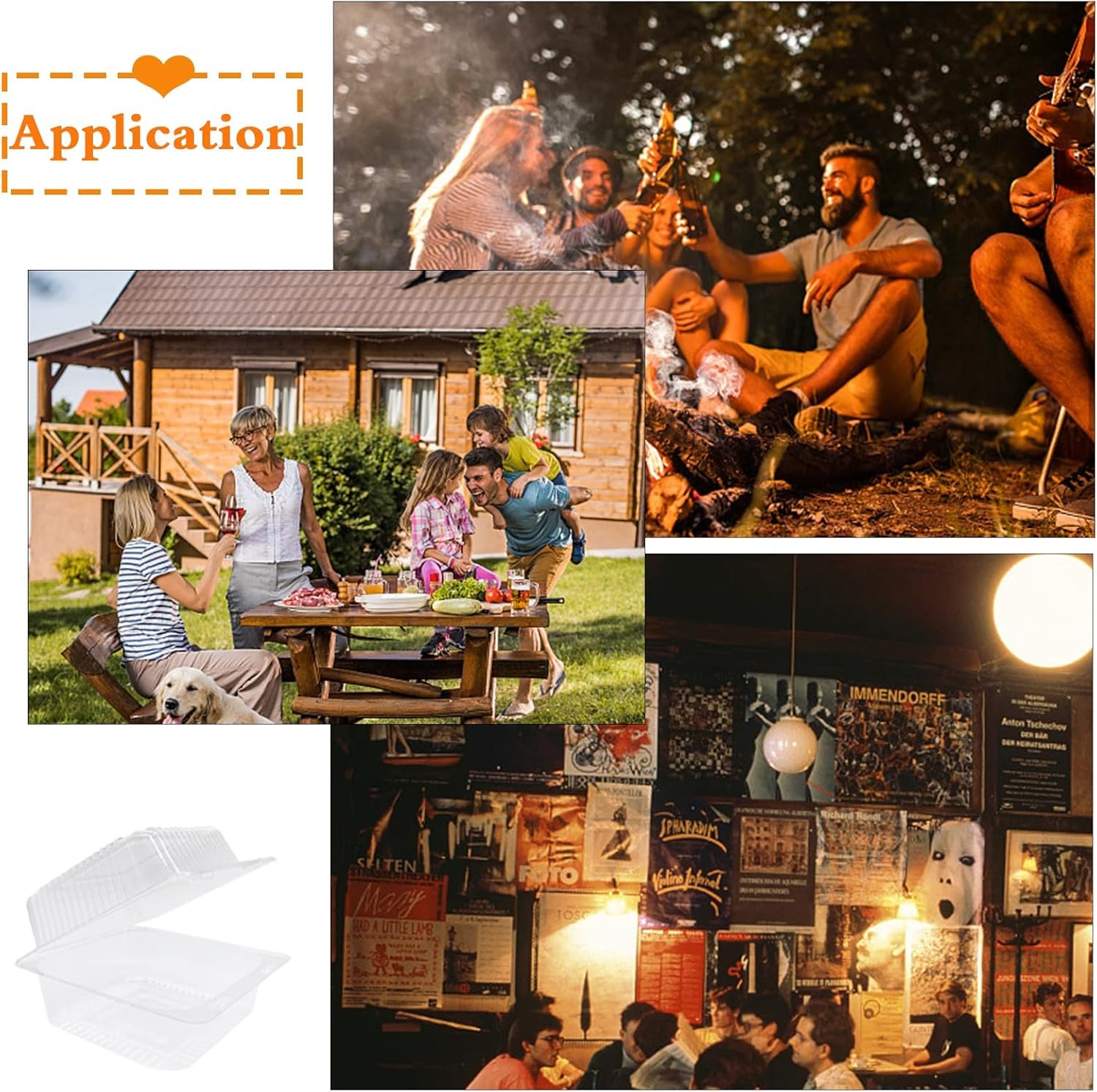 Grossiste Conteneurs Clamshell Transparente 100 Compte avec Couvercles, Fabricant de Contenants Alimentaires à Emporter, OEM pour Partager Gâteaux et Desserts