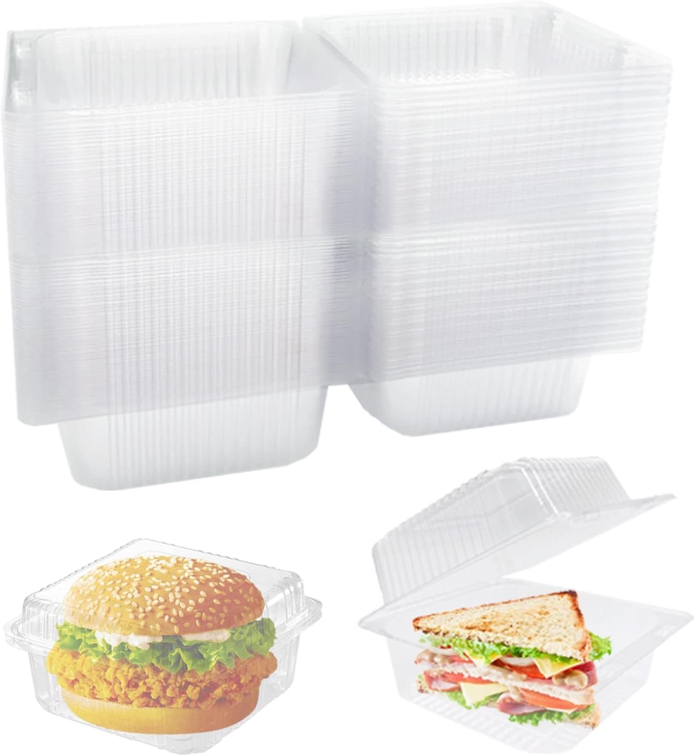 Grossiste Conteneurs Clamshell Transparente 100 Compte avec Couvercles, Fabricant de Contenants Alimentaires à Emporter, OEM pour Partager Gâteaux et Desserts