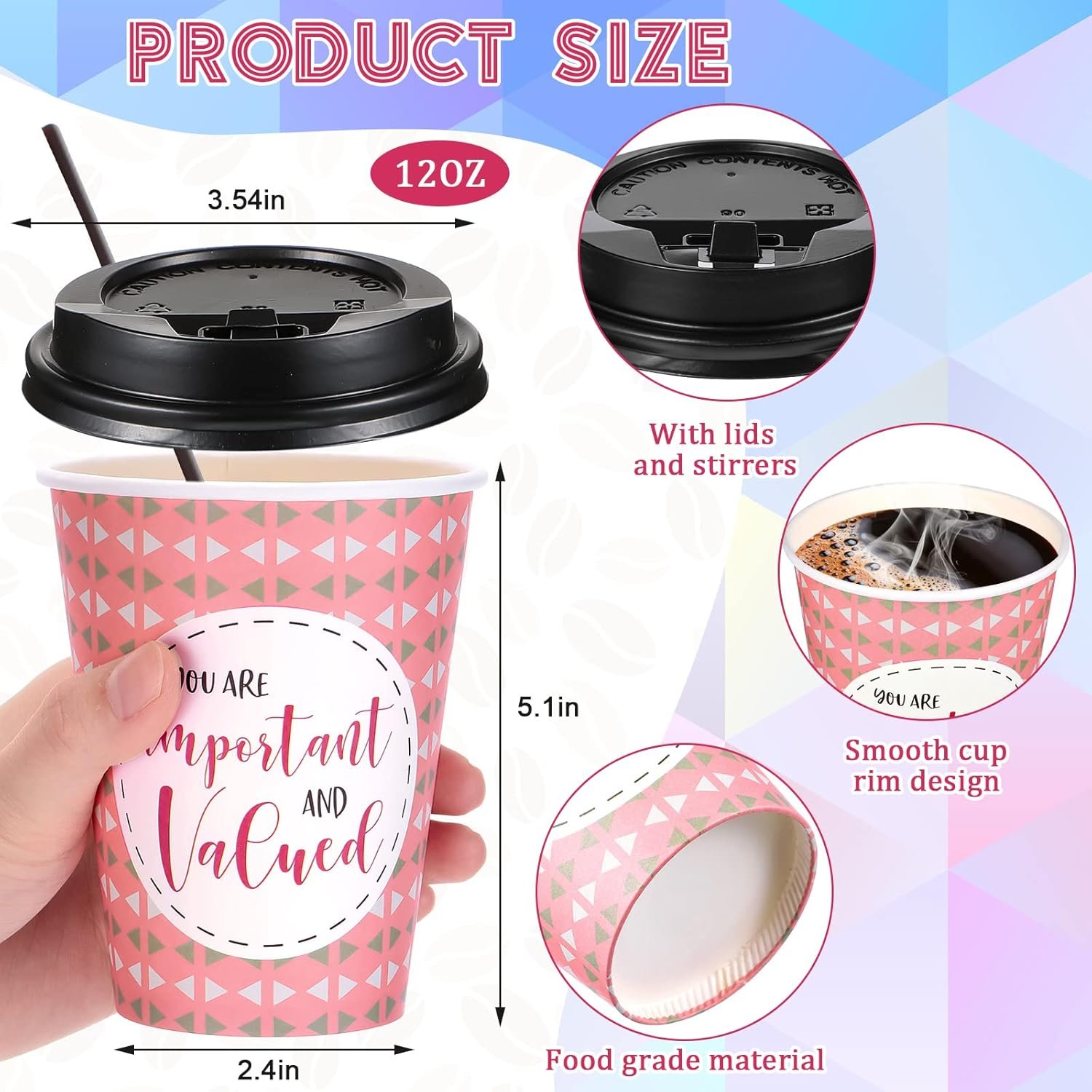 Grossiste de gobelets en papier jetables 100 pièces avec couvercles et pailles, taille 16 oz, design motivant, idéal pour l'eau, le jus, le café et le thé, Marque Blanche pour boutiques et cafés. Grossiste de gobelets en papier jetables 100 pièces avec couvercles et pailles, taille 16 oz, design motivant, idéal pour l'eau, le jus, le café et le thé, Marque Blanche pour boutiques et cafés.
