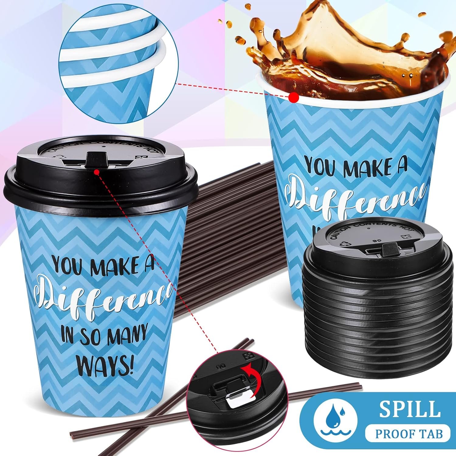 Grossiste de gobelets en papier jetables 100 pièces avec couvercles et pailles, taille 16 oz, design motivant, idéal pour l'eau, le jus, le café et le thé, Marque Blanche pour boutiques et cafés. Grossiste de gobelets en papier jetables 100 pièces avec couvercles et pailles, taille 16 oz, design motivant, idéal pour l'eau, le jus, le café et le thé, Marque Blanche pour boutiques et cafés.