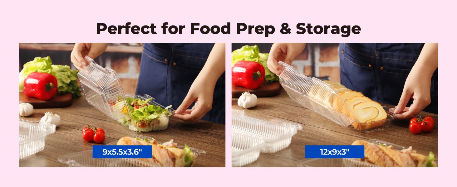 Grossiste Conteneurs en Plastique Clamshell 25 Pack 9” x 5.5” x 3.6” Idéal pour Pâtisserie Fruits Sandwiches, Logo Personnalisé, Fabricant Fournisseur Vente en Gros Grossiste Conteneurs en Plastique Clamshell 25 Pack 9” x 5.5” x 3.6” Idéal pour Pâtisserie Fruits Sandwiches, Logo Personnalisé, Fabricant Fournisseur Vente en Gros