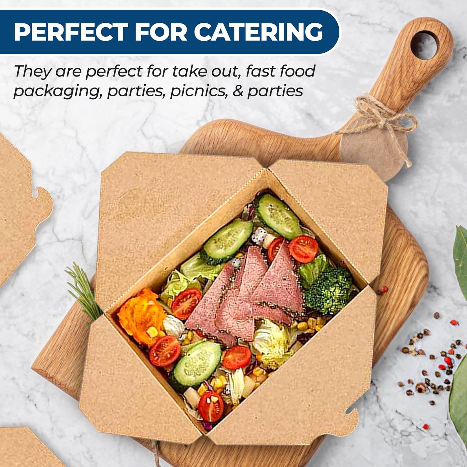 Grossiste Boîtes en Carton à Emporter pour Nourriture [Pack de 50 - 30 Oz], Containers à Emporter Personnalisés | Fabricant d'Emballages Jetables pour Déjeuners, Vente en Gros de Boîtes à Nourriture Pour Livraison et Restauration