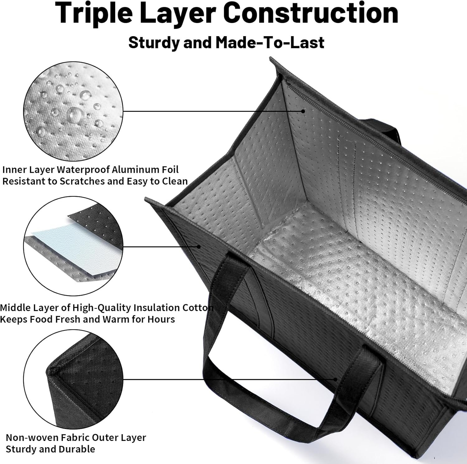 Grossiste Sacs isothermes avec fermeture éclair pour aliments congelés, Fabricant de sacs de courses, vente en gros de tote isothermes.