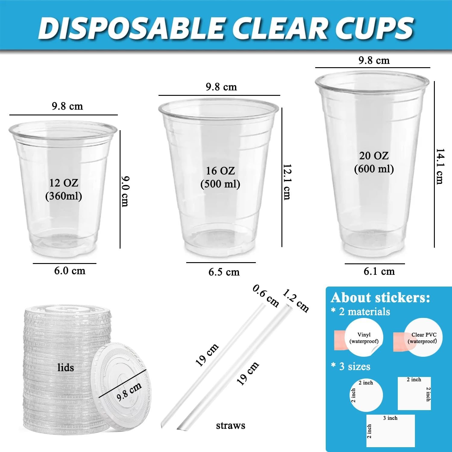 Grossiste en gobelets en plastique transparents jetables 12/16/20oz avec couvercles et paille, cups personnalisés pour café, boissons douces et étiquettes autocollantes pour événement, mariage, entreprise (16oz (500ml)), Fournisseur de solutions avec logo personnalisé, Vente en Gros. Grossiste en gobelets en plastique transparents jetables 12/16/20oz avec couvercles et paille, cups personnalisés pour café, boissons douces et étiquettes autocollantes pour événement, mariage, entreprise (16oz (500ml)), Fournisseur de solutions avec logo personnalisé, Vente en Gros.