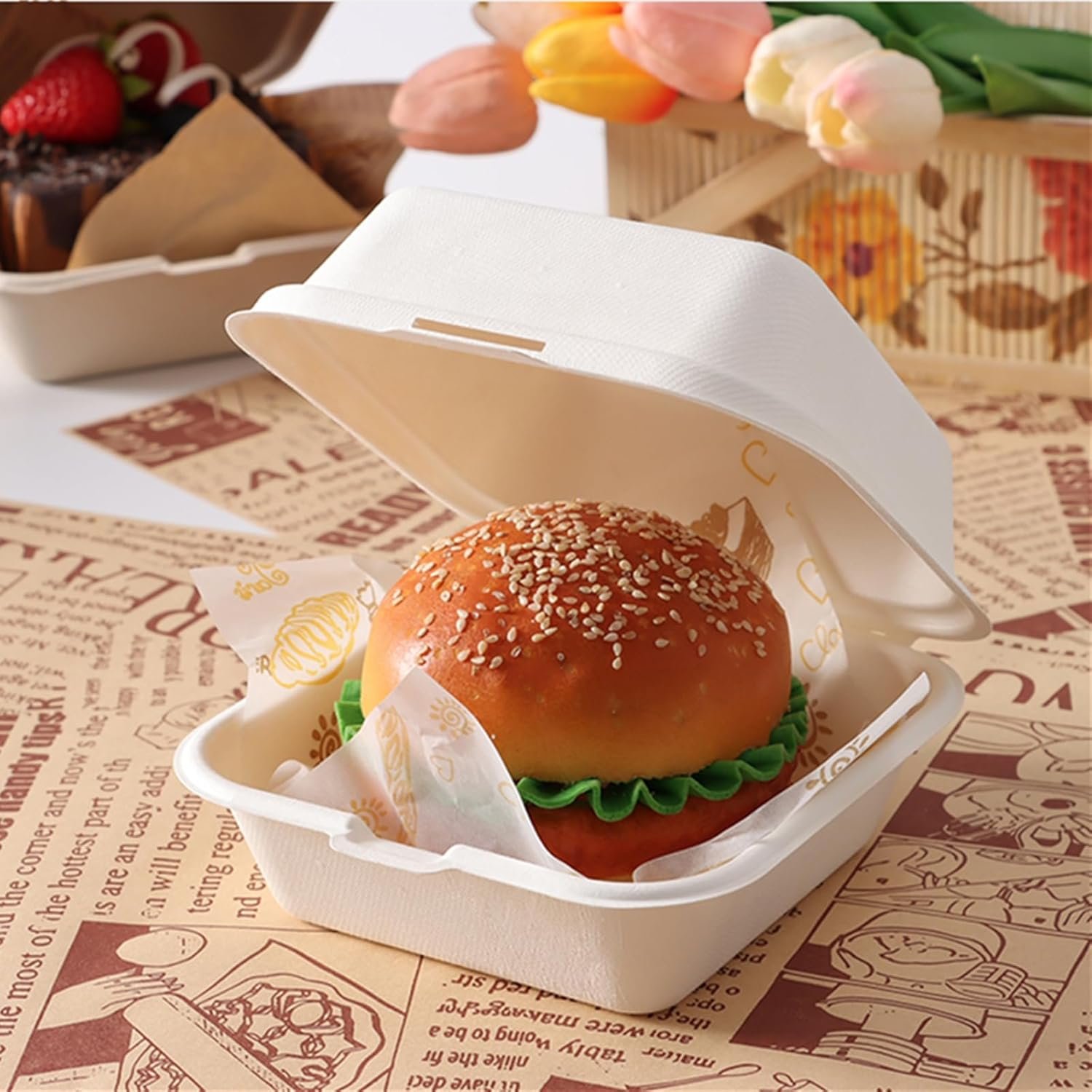 Grossiste conteneurs alimentaires en vrac, 150 Pack de boîtes Bento en bagasse 6 x 6 pouces avec couvercle, logo personnalisé pour hamburgers et chips, safe pour micro-ondes et congélateur. Grossiste conteneurs alimentaires en vrac, 150 Pack de boîtes Bento en bagasse 6 x 6 pouces avec couvercle, logo personnalisé pour hamburgers et chips, safe pour micro-ondes et congélateur.