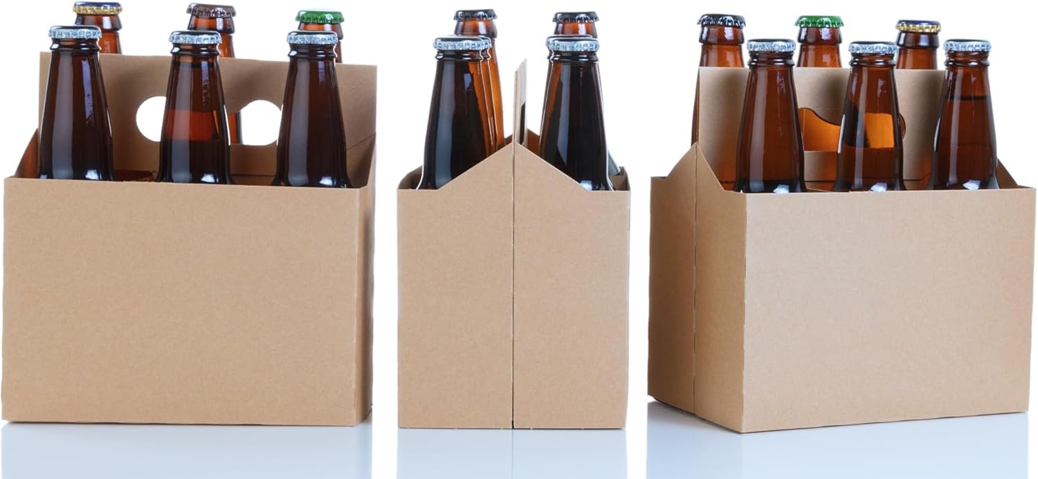 Grossiste 6pk Transporteur en Carton (Kraft, 50ct) | Fabricant de Solutions pour 6pk Bouteilles de 12oz | Logo Personnalisé, EXPÉDITION RAPIDE LE MÊME JOUR