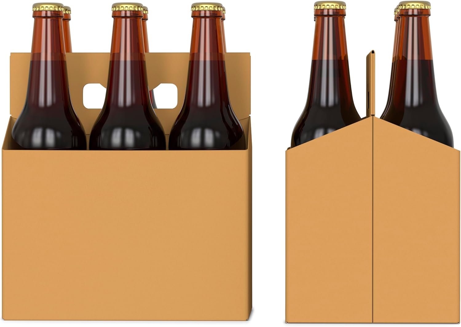 Grossiste 6pk Transporteur en Carton (Kraft, 50ct) | Fabricant de Solutions pour 6pk Bouteilles de 12oz | Logo Personnalisé, EXPÉDITION RAPIDE LE MÊME JOUR