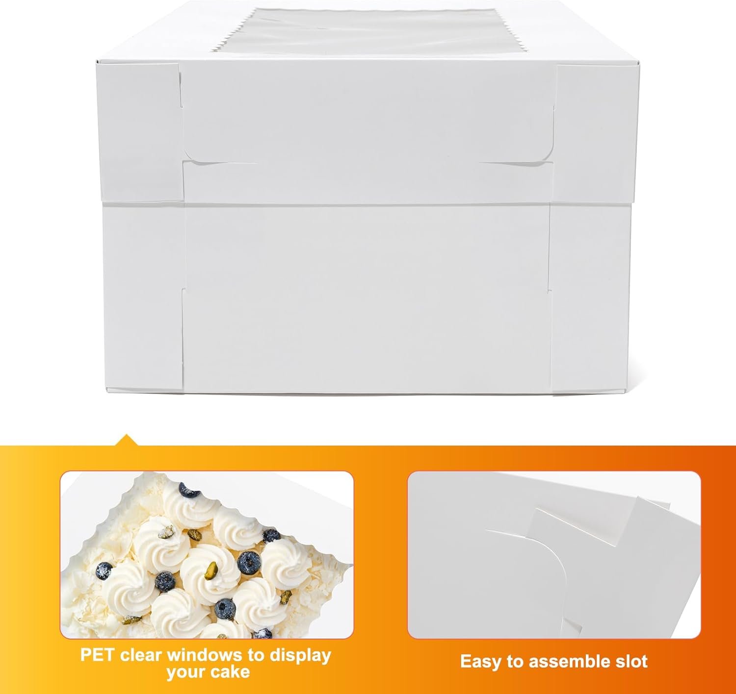 Grossiste en Vrac - 6pcs Boîtes à Gâteaux Rectangulaires 14x10x6.5 avec Fenêtre pour Pâtisseries, OEM, Fournisseur de Conditionnement en Carton Blanc Grossiste en Vrac - 6pcs Boîtes à Gâteaux Rectangulaires 14x10x6.5 avec Fenêtre pour Pâtisseries, OEM, Fournisseur de Conditionnement en Carton Blanc