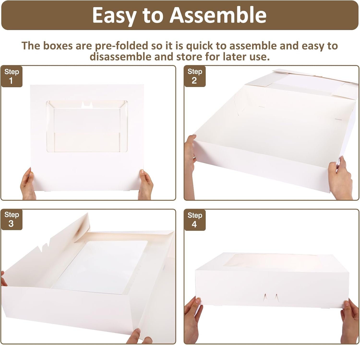 Grossiste 10 pièces de boîtes à gâteaux demi-feuille 19x14x4in avec fenêtre, pour la pâtisserie, OEM pour l'emballage de gâteaux, cookies, donuts et cupcakes. Grossiste 10 pièces de boîtes à gâteaux demi-feuille 19x14x4in avec fenêtre, pour la pâtisserie, OEM pour l'emballage de gâteaux, cookies, donuts et cupcakes.