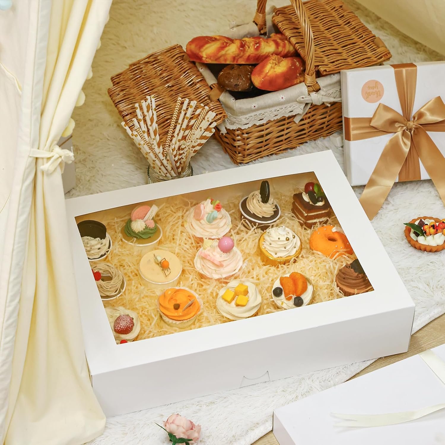 Grossiste 10 pièces de boîtes à gâteaux demi-feuille 19x14x4in avec fenêtre, pour la pâtisserie, OEM pour l'emballage de gâteaux, cookies, donuts et cupcakes. Grossiste 10 pièces de boîtes à gâteaux demi-feuille 19x14x4in avec fenêtre, pour la pâtisserie, OEM pour l'emballage de gâteaux, cookies, donuts et cupcakes.