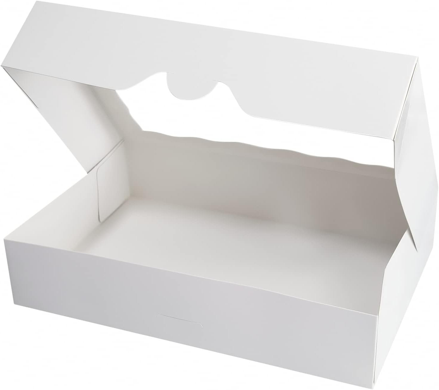 Grossiste Boîte à pâtisserie blanche 15-Pack 12x8x2,5 pouces pour beignets, muffins avec couvercle à fenêtre - Fabricant de boîtes à douceurs en papier auto-déployantes, OEM, pack de 15.