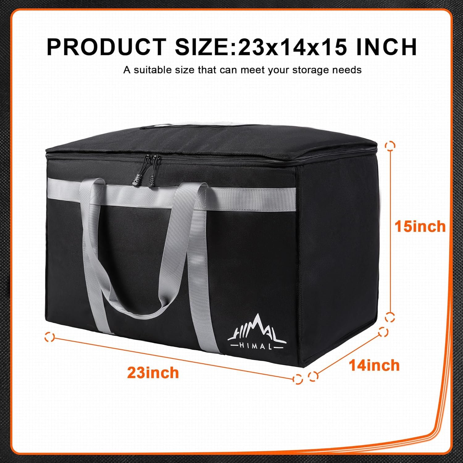 Grossiste sac de livraison alimentaire isolé XXXL 23Lx15Hx14P pouces pour le transport de nourriture chaude/froide, Personnalisez votre logo, fournisseur pour Uber Eats et Doordash.
