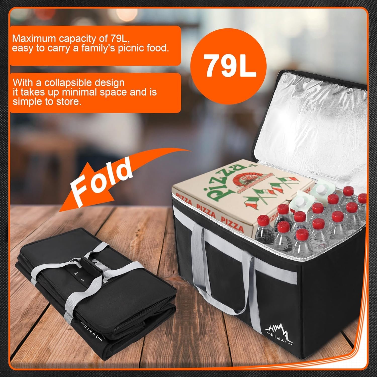 Grossiste sac de livraison alimentaire isolé XXXL 23Lx15Hx14P pouces pour le transport de nourriture chaude/froide, Personnalisez votre logo, fournisseur pour Uber Eats et Doordash.