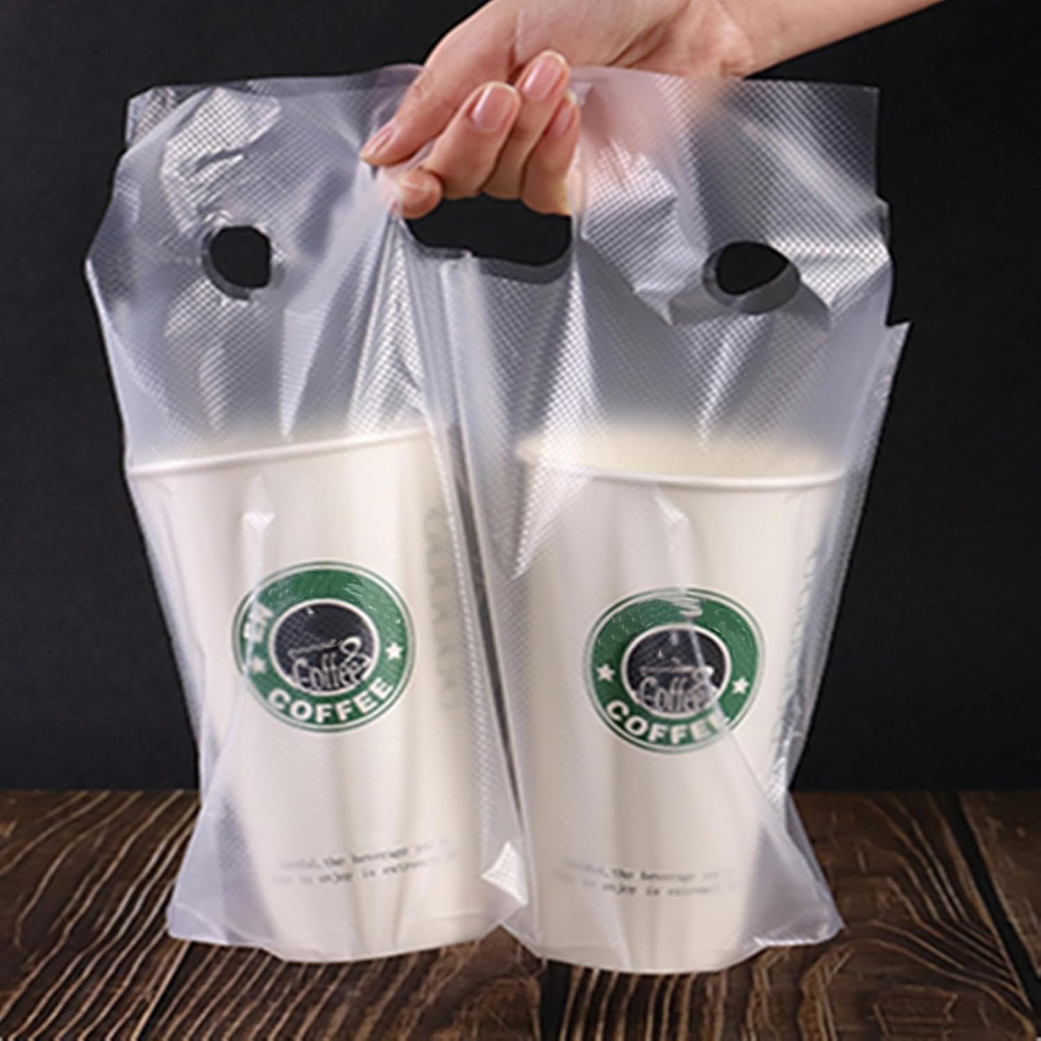 Grossiste en sacs en plastique transparents de 200 pièces avec poignée, 12