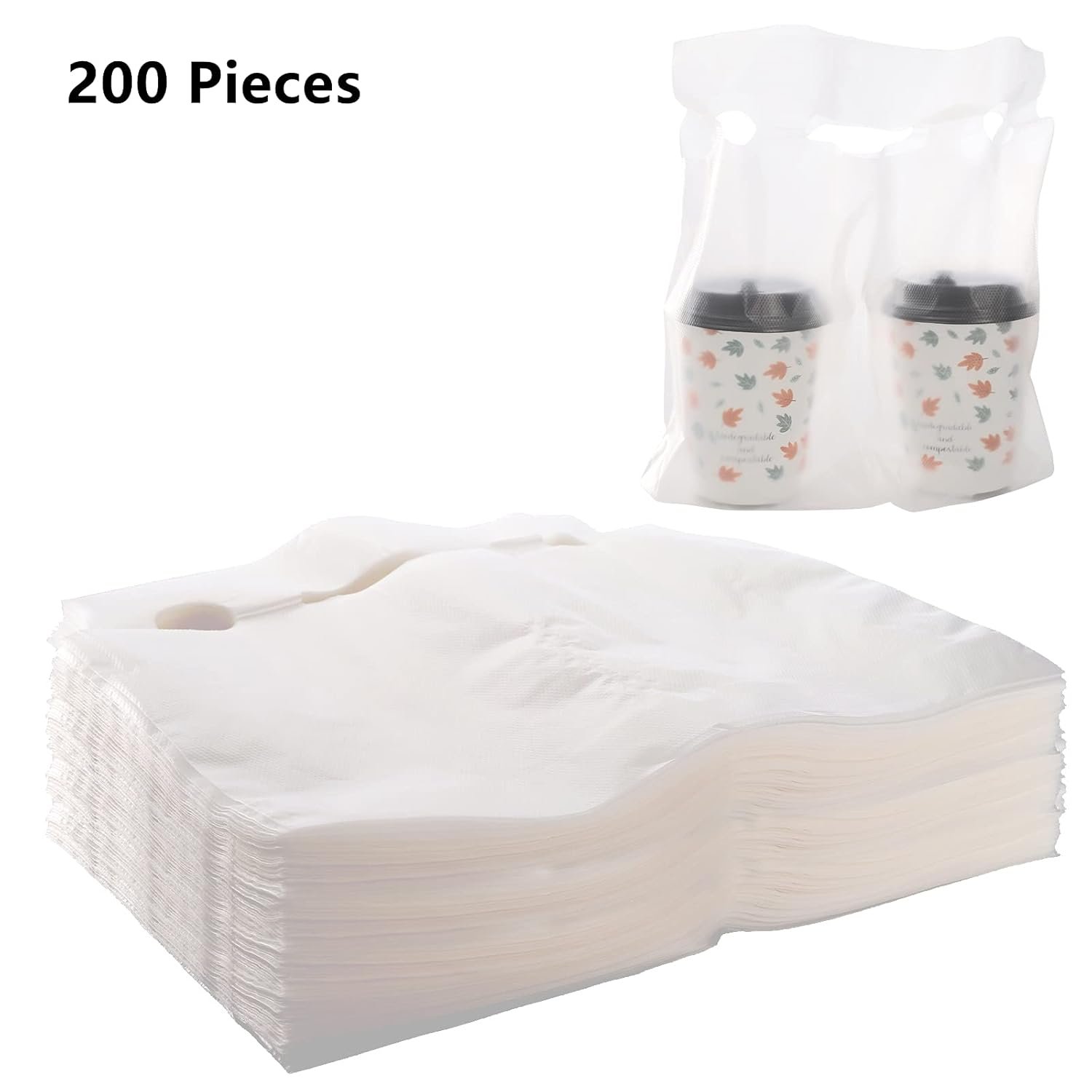 Grossiste en sacs en plastique transparents de 200 pièces avec poignée, 12