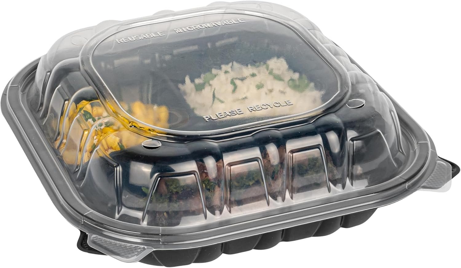 Grossiste en Vrac de Contenants en Plastique Noir 40 onces, 50 Boîtes à Emporter Jetables avec 3 Compartiments, Couvercles Ventilés, Idéales pour Salades et Pâtes, OEM, Fournisseur de Récipients pour Préparation de Repas Microwavables.