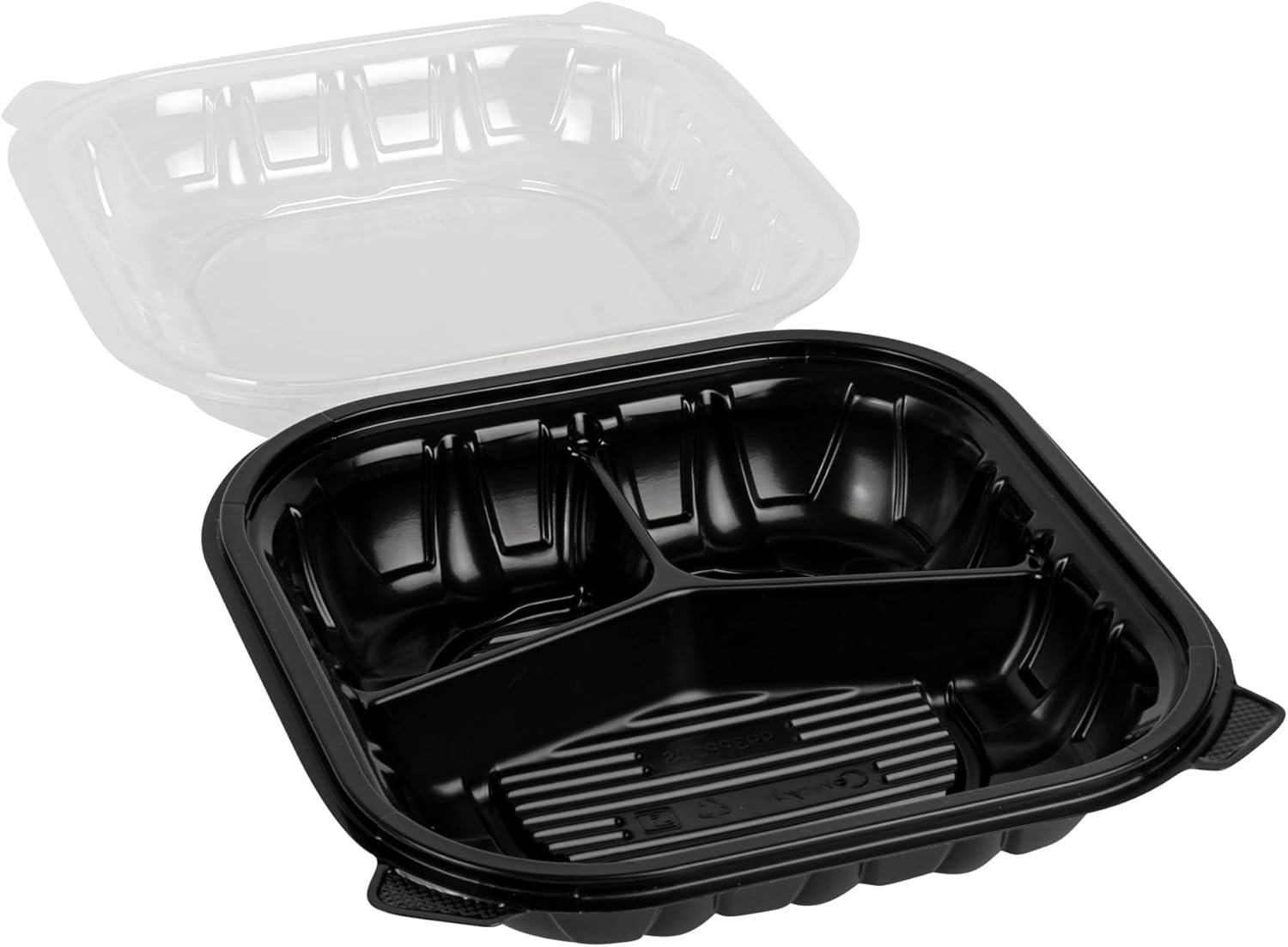 Grossiste en Vrac de Contenants en Plastique Noir 40 onces, 50 Boîtes à Emporter Jetables avec 3 Compartiments, Couvercles Ventilés, Idéales pour Salades et Pâtes, OEM, Fournisseur de Récipients pour Préparation de Repas Microwavables.