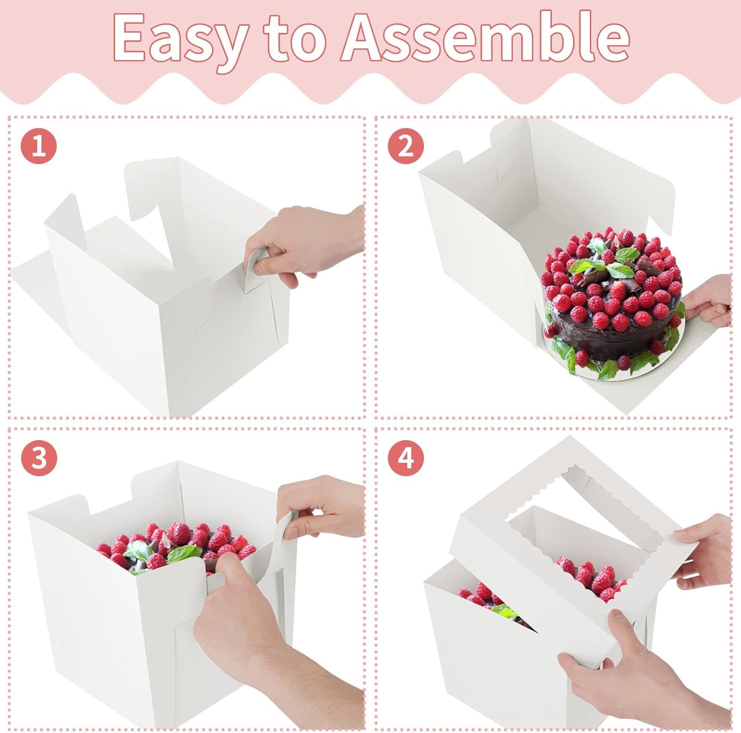 Grossiste de boîtes à gâteaux jetables 8 pouces, contenant des gâteaux à transporter avec un grand fenêtre, logo personnalisé, pour cupcakes, pâtisseries, et vente en gros (8×8×8 pouces). Grossiste de boîtes à gâteaux jetables 8 pouces, contenant des gâteaux à transporter avec un grand fenêtre, logo personnalisé, pour cupcakes, pâtisseries, et vente en gros (8×8×8 pouces).