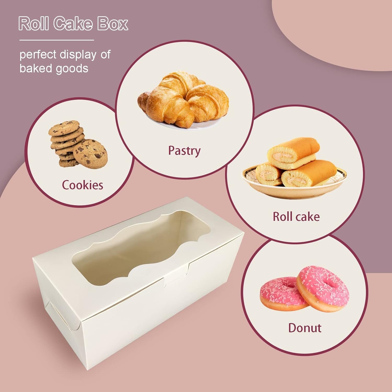 Grossiste Boîtes à Gâteaux Blanches avec Fenêtre 30pcs 9x4x3,5 Pouces, Fournisseur de Boîtes pour Gâteaux en Pain, Desserts, Muffins, Donuts et Bonbons, Logo Personnalisé, Vente en Gros