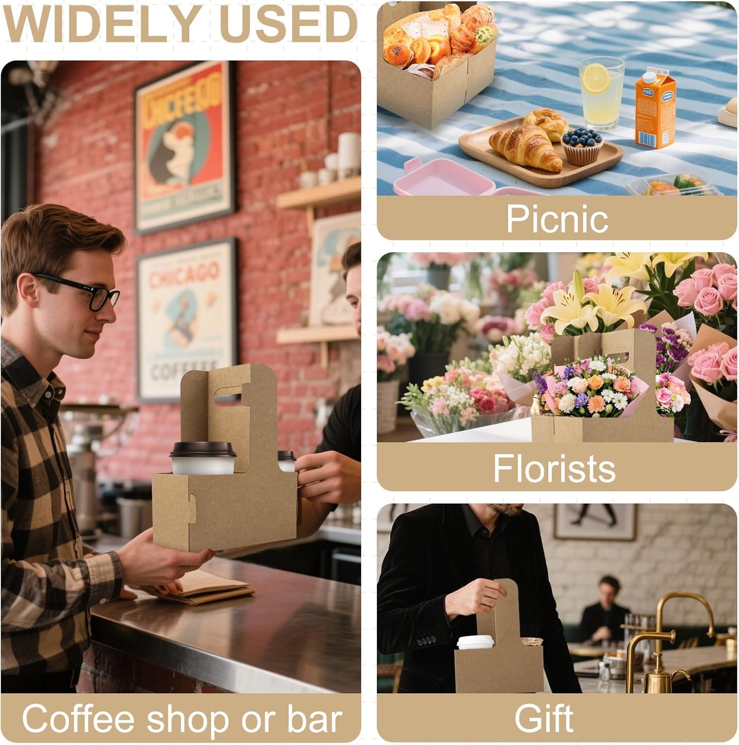 Grossiste 30 Pcs Porte-gobelet en Kraft Carton assemblables avec 30 autocollants Joyeux Anniversaire, OEM porte-gobelets à emporter pour cafés et boissons. Grossiste 30 Pcs Porte-gobelet en Kraft Carton assemblables avec 30 autocollants Joyeux Anniversaire, OEM porte-gobelets à emporter pour cafés et boissons.