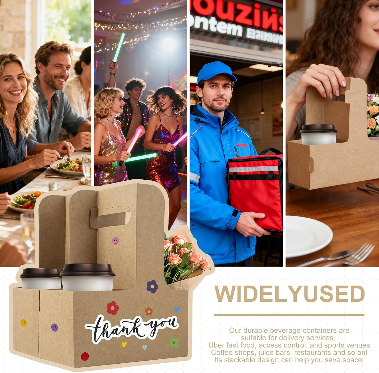 Grossiste 30 Pcs Porte-gobelet en Kraft Carton assemblables avec 30 autocollants Joyeux Anniversaire, OEM porte-gobelets à emporter pour cafés et boissons. Grossiste 30 Pcs Porte-gobelet en Kraft Carton assemblables avec 30 autocollants Joyeux Anniversaire, OEM porte-gobelets à emporter pour cafés et boissons.