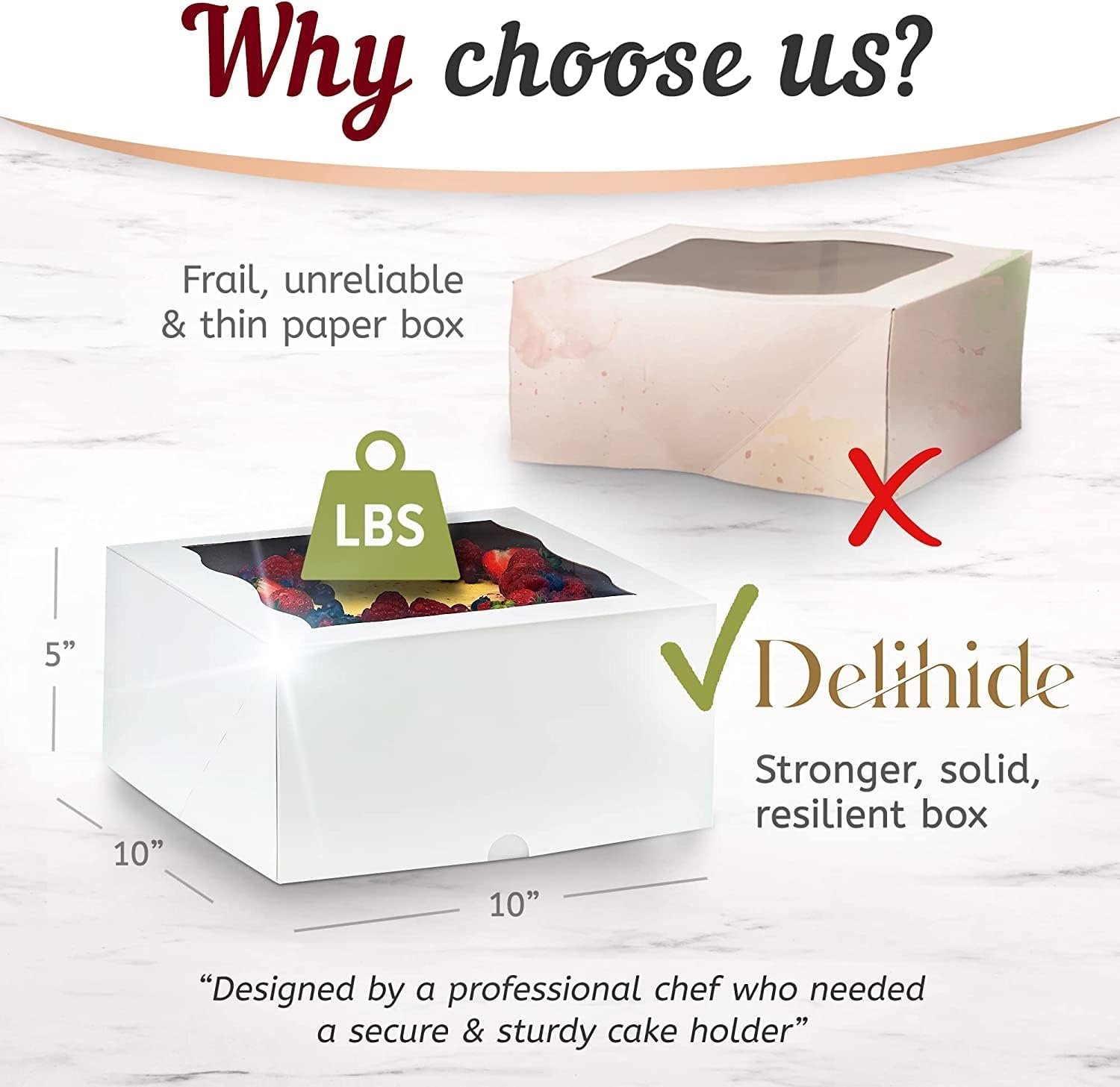 Grossiste en Boîtes à Gâteau Premium - Ensemble de 12 Boîtes en Carton Solides 10