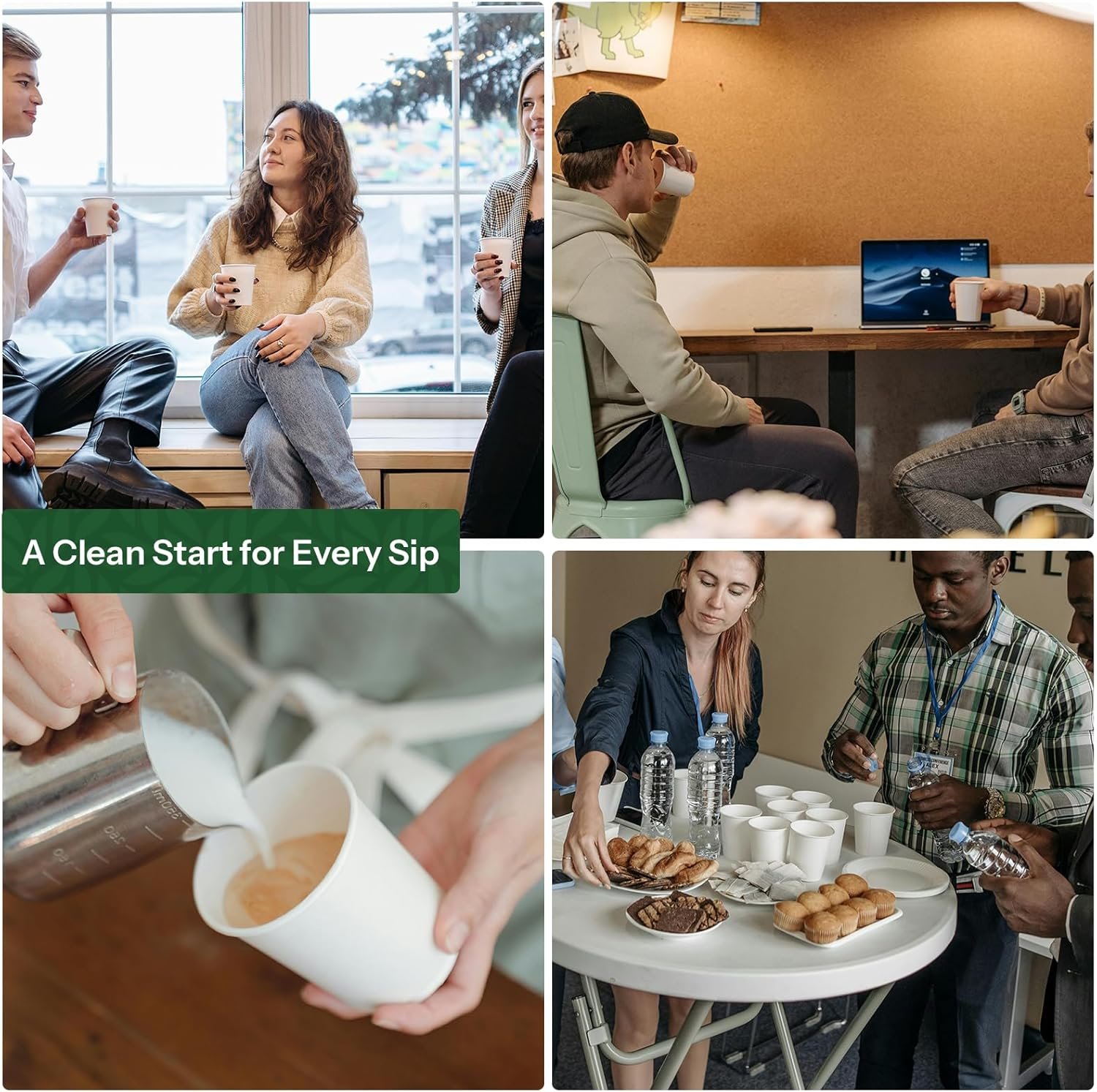 Gobelets en papier blancs 12 oz pour café, 1000 pièces en vrac, gobelets chauds étanches et sans BPA, 300GSM, gobelets à boire unbleachés pour la maison, le bureau et les soirées OEM. Gobelets en papier blancs 12 oz pour café, 1000 pièces en vrac, gobelets chauds étanches et sans BPA, 300GSM, gobelets à boire unbleachés pour la maison, le bureau et les soirées OEM.