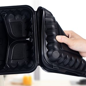 Grossiste Contenants Alimentaires 55 Pack 8x8 34 oz BPA Gratuit | Fabricant Réutilisables & jetables solides Clamshell à emporter | Logo Personnalisé Boîte à Lunch 3 Compartiments Micro-ondable