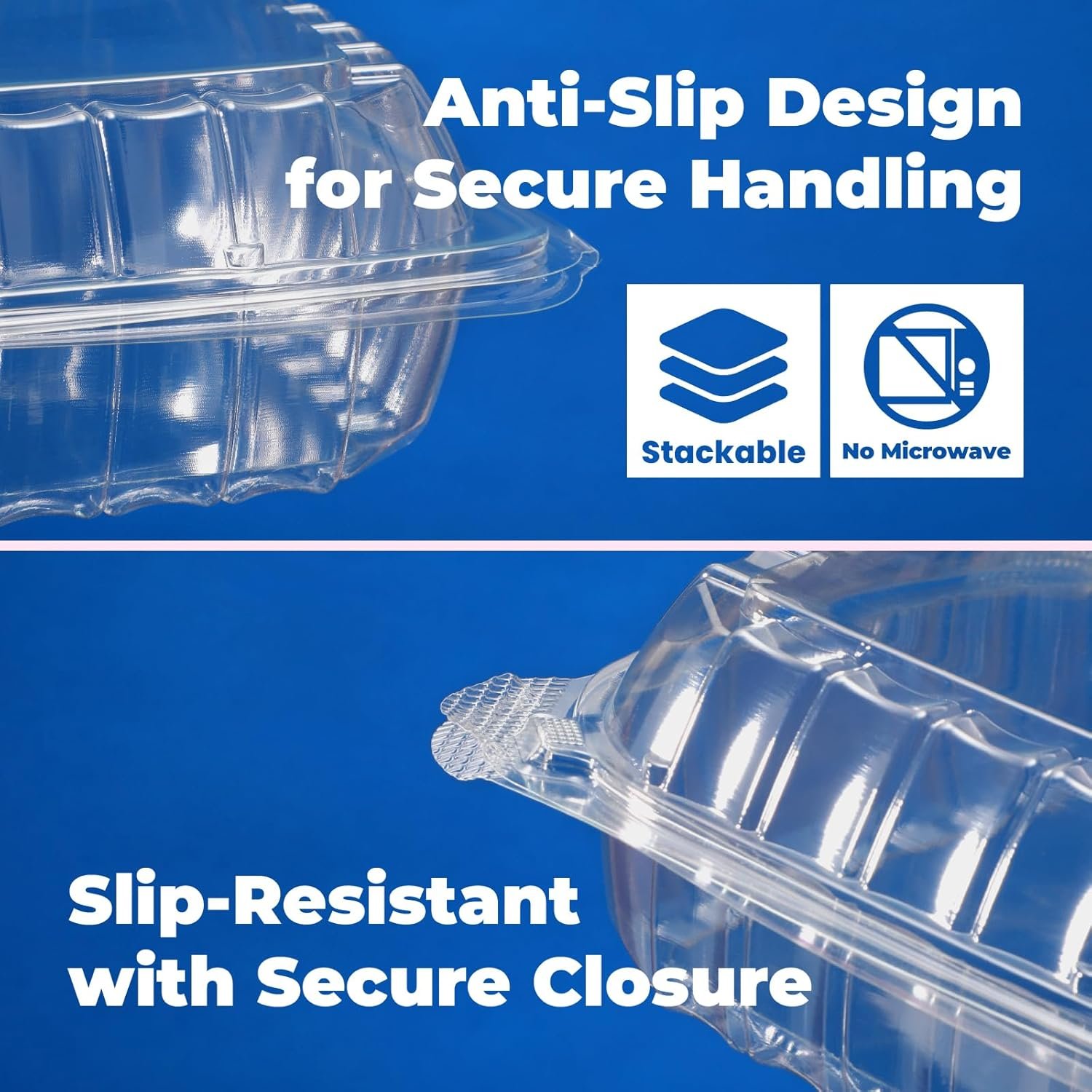 Grossiste Contenants en Plastique Transparent avec Charnières 30 Pack 8,5 x 8 x 3,2 Pouces, Idéal pour Salades, Gâteaux, Pâtisseries et Sandwiches, Fabricant de Récipients Jetables en Vrac, Logo Personnalisé Disponibles