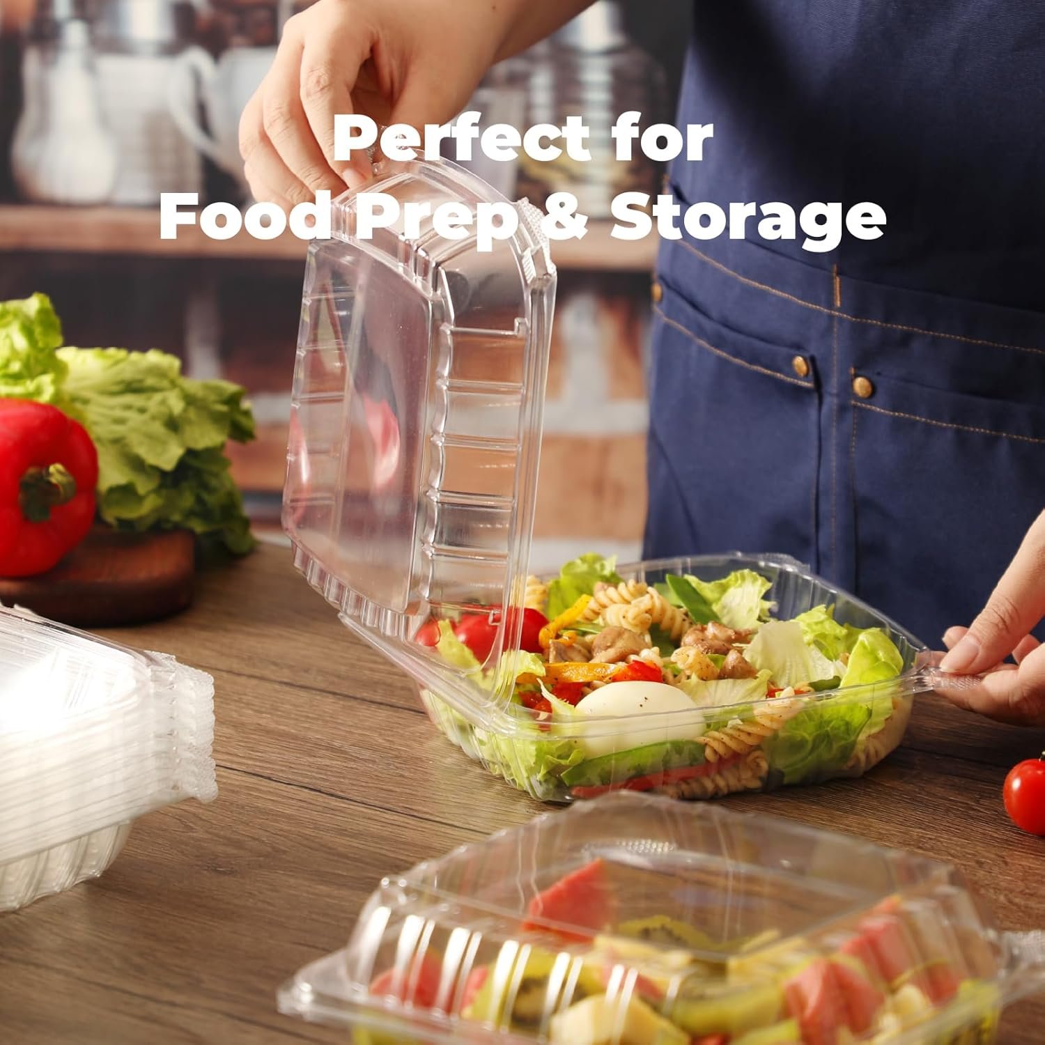 Grossiste Contenants en Plastique Transparent avec Charnières 30 Pack 8,5 x 8 x 3,2 Pouces, Idéal pour Salades, Gâteaux, Pâtisseries et Sandwiches, Fabricant de Récipients Jetables en Vrac, Logo Personnalisé Disponibles