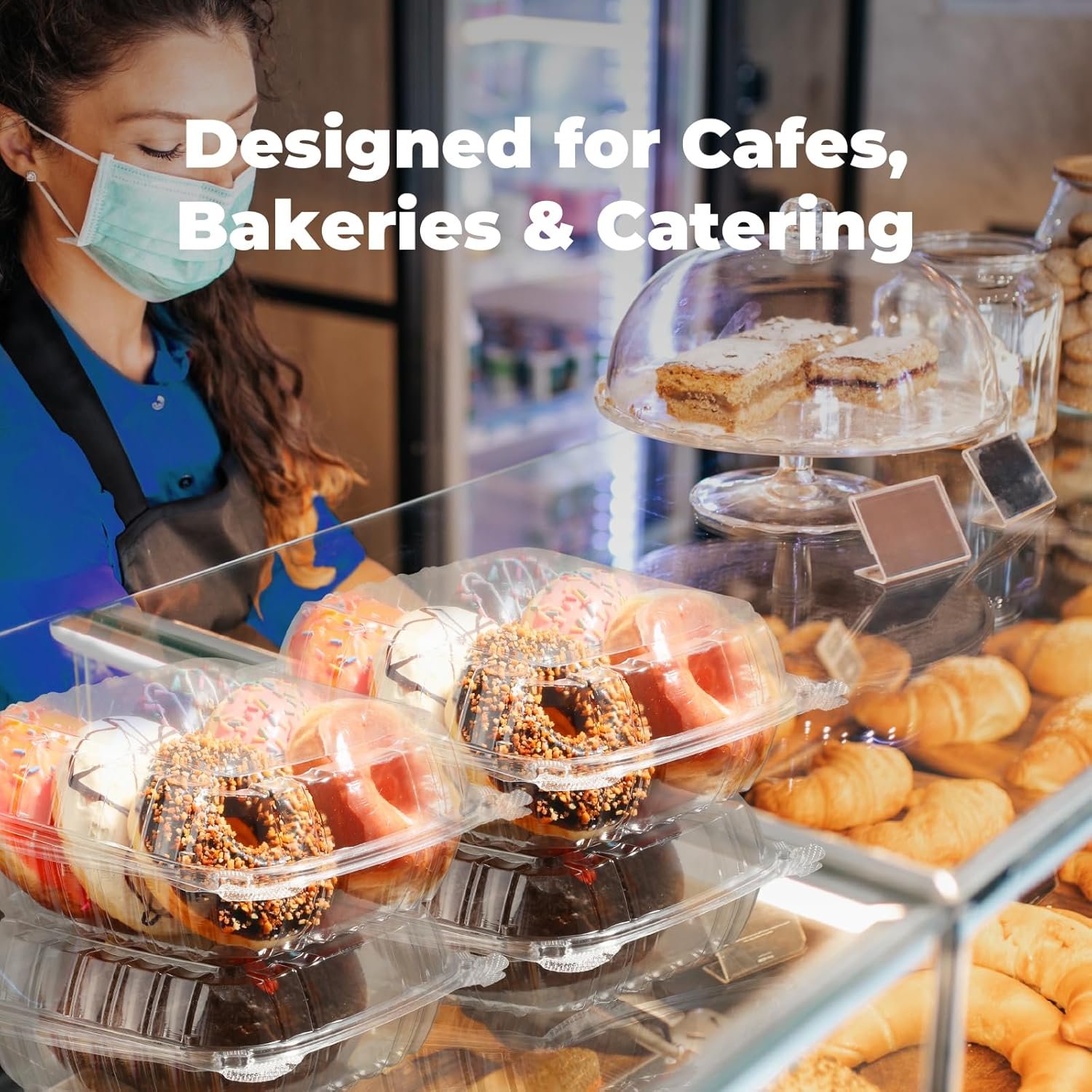 Grossiste Contenants en Plastique Transparent avec Charnières 30 Pack 8,5 x 8 x 3,2 Pouces, Idéal pour Salades, Gâteaux, Pâtisseries et Sandwiches, Fabricant de Récipients Jetables en Vrac, Logo Personnalisé Disponibles