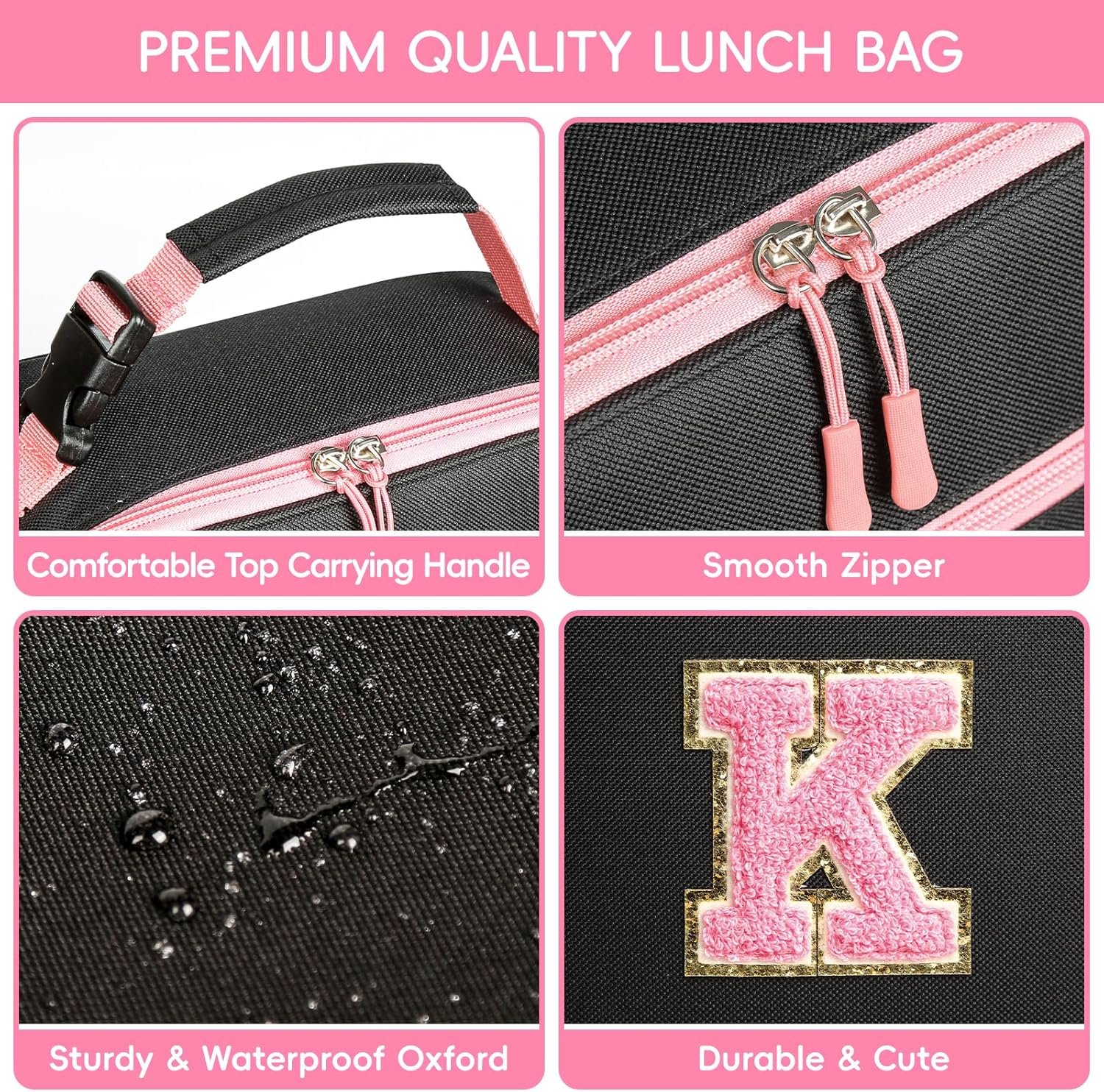 Lunch box personnalisée avec logo, sac à lunch isotherme pour filles et femmes, boîte thermos adorable pour le travail, le camping, et les cadeaux de rentrée (rose, K) - grossiste, fabricant, vente en gros.