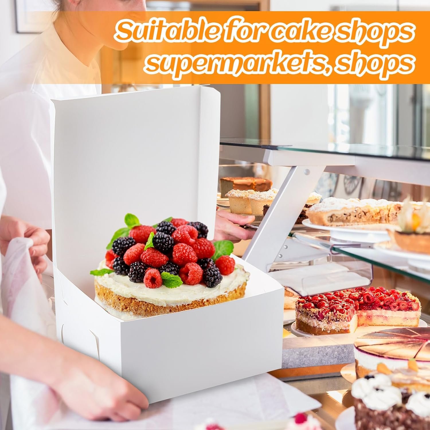 Grossiste Boîtes à Gâteau en Carton 50 Paquet de 12 x 12 x 5 Pouces pour Pâtisserie avec Logo Personnalisé en Vente en Gros Grossiste Boîtes à Gâteau en Carton 50 Paquet de 12 x 12 x 5 Pouces pour Pâtisserie avec Logo Personnalisé en Vente en Gros