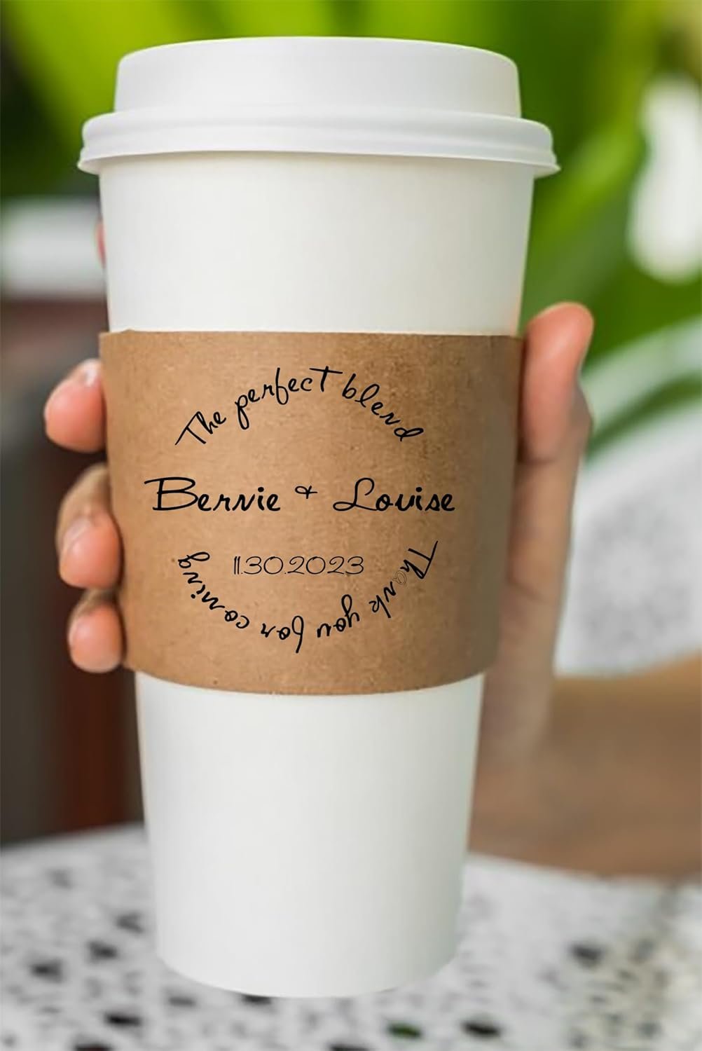 Grossiste en gobelets à café personnalisés, manches jetables écologiques en kraft,  marque blanche pour amateurs de café/Cadeau de mariage/Baby shower/Retraite (Kraft) OEM