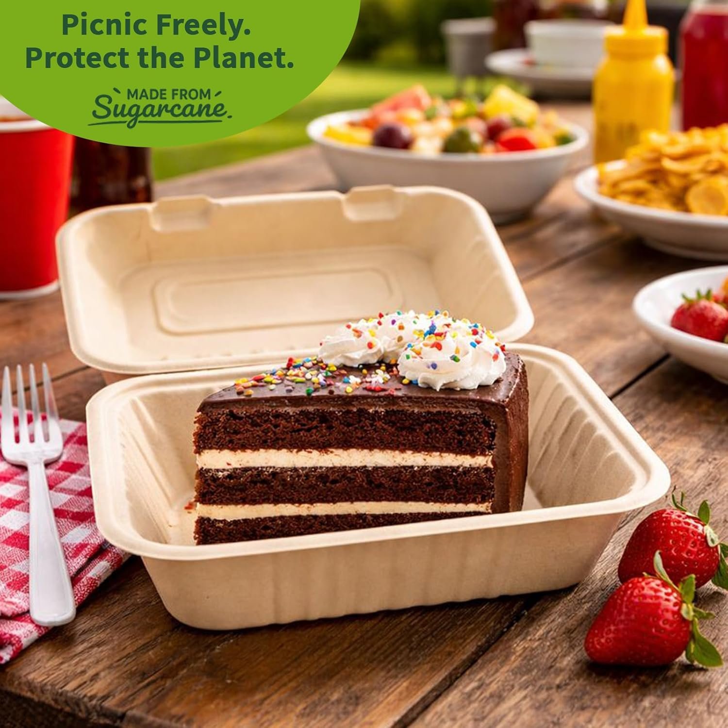 Grossiste contenant à emporter 9x6 pouces, 75 pack de boîtes compostables en bagasse de canne à sucre, récipients jetables pour repas, OEM, avec couvercles, micro-ondable Grossiste contenant à emporter 9x6 pouces, 75 pack de boîtes compostables en bagasse de canne à sucre, récipients jetables pour repas, OEM, avec couvercles, micro-ondable