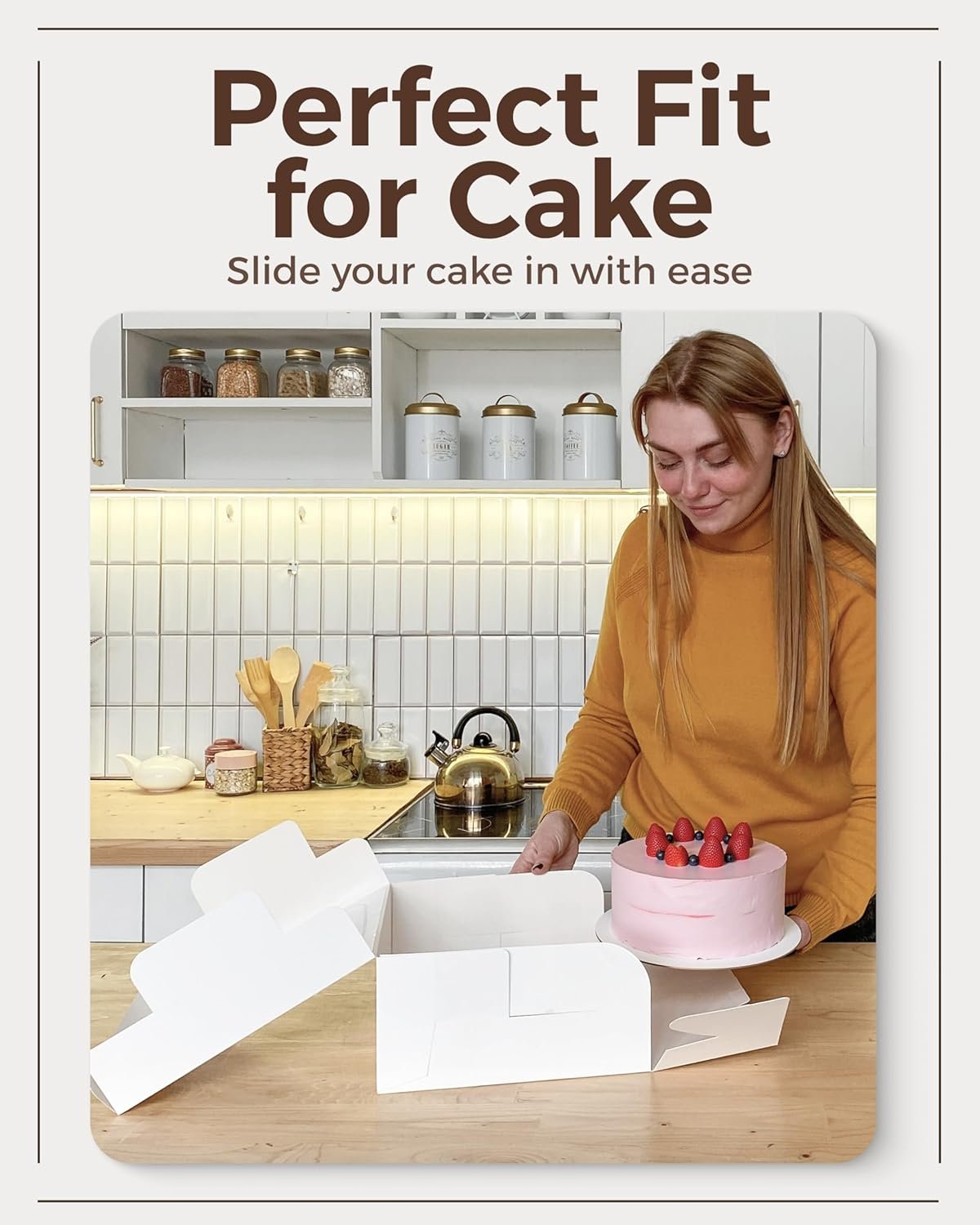 Boîte à gâteau en gros 25 pièces 10x10x5 pouces avec fenêtre, blanc, emballage pour pâtisseries, cookies, beignets, dessert, mariage, avec logo personnalisé, fabricant de boîtes en carton, 80 autocollants inclus.