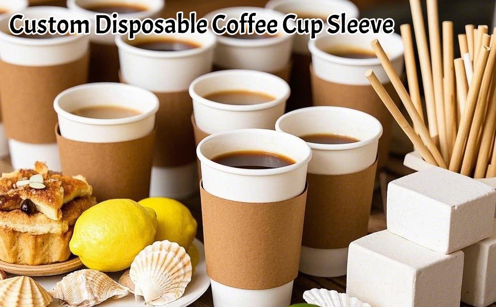 Grossiste 20-100PCS Manches en papier blanc personnalisées pour tasses à café, Fournisseur de manches en carton jetables, Logo personnalisé pour événements tels que mariages et baby showers.