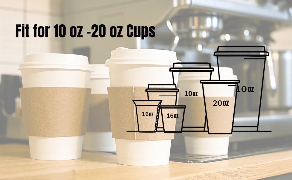 Grossiste 20-100PCS Manches en papier blanc personnalisées pour tasses à café, Fournisseur de manches en carton jetables, Logo personnalisé pour événements tels que mariages et baby showers.