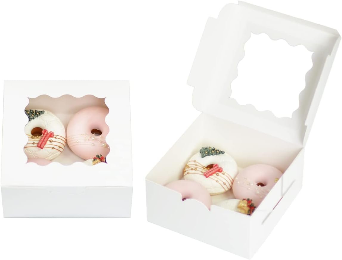 Grossiste Boîtes de Pâtisserie 30-Packs avec Fenêtre 6x6x3 pouces de Cookies et Macarons, Marque Blanche, Fournisseur Fiable