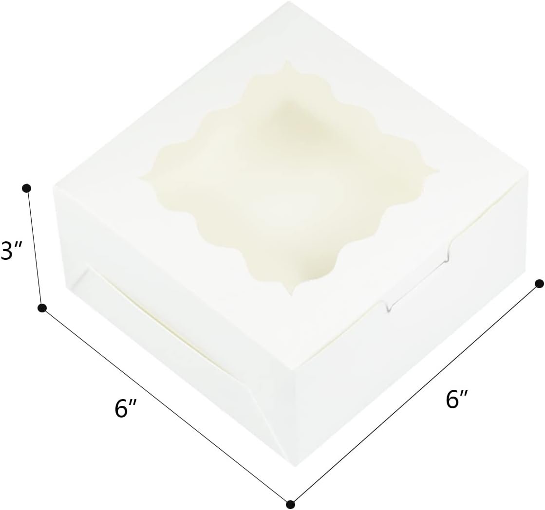 Grossiste Boîtes de Pâtisserie 30-Packs avec Fenêtre 6x6x3 pouces de Cookies et Macarons, Marque Blanche, Fournisseur Fiable