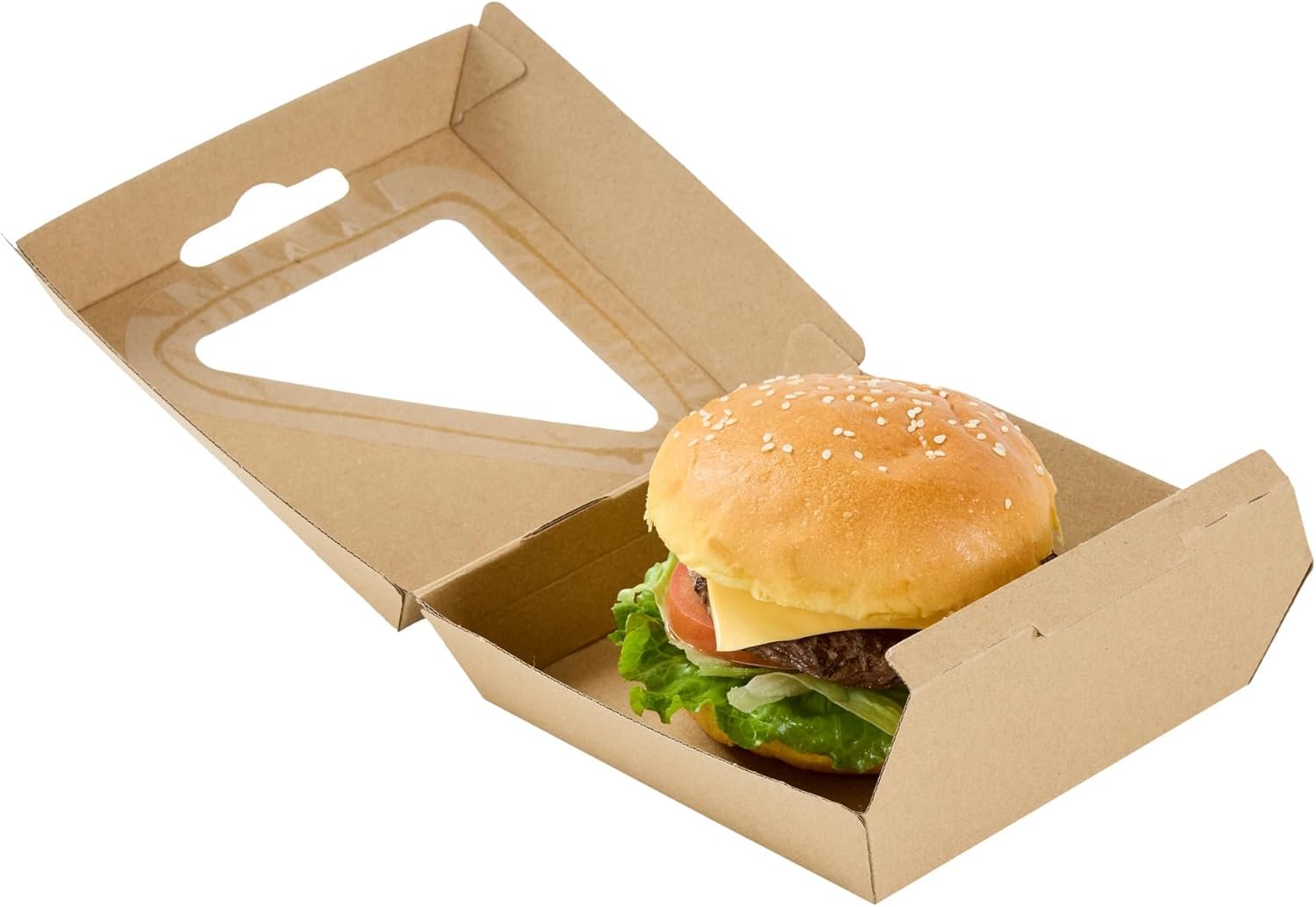 Grossiste Conteneur Alimentaire en Coquille 100 Compte 5,41 x 5,5 x 2,63 Pouces Boîte à Emporter en Carton Zingué Kraft Résistante à la Graisse pour Burgers et Sandwiches, Fabricant de Solutions Personnalisées