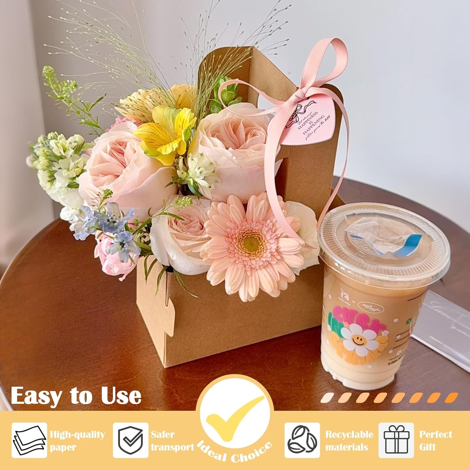 Grossiste Support à boissons 2 tasses avec poignée, 32 pièces en carton brun, porte-gobelets jetables pour café ou livraison de nourriture, Logo Personnalisé, Fabricant de contenants à emporter (Brun, 32 pièces) Grossiste Support à boissons 2 tasses avec poignée, 32 pièces en carton brun, porte-gobelets jetables pour café ou livraison de nourriture, Logo Personnalisé, Fabricant de contenants à emporter (Brun, 32 pièces)